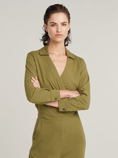 G-Star Kombinezon w kolorze khaki rozmiar: S. Brązowe kombinezony G-Star, s, bez wzorów, z bawełny, retro, bez kołnierzyka, bez ramiączek. Za 222.94 zł.