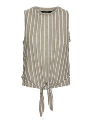 Vero Moda Top "Lana" w kolorze beżowo-białym rozmiar: XS. Białe topy Vero Moda, xs, bez wzorów, bez kołnierzyka, bez ramiączek. Za 26.38 zł.