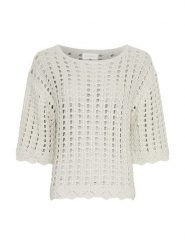 MOSS COPENHAGEN Sweter "Fairyn" w kolorze kremowym rozmiar: M/L. Brązowe swetry Moss Copenhagen, l, bez wzorów, z bawełny, bez ramiączek. Za 171.68 zł.
