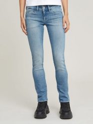 G-Star Dżinsy "Midge" - Slim fit - w kolorze błękitnym rozmiar: W29/L30. Niebieskie jeansy G-Star, l, z aplikacjami, ze skóry, klasyczne. Za 254.14 zł.