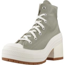 Buty CONVERSE CHUCK TAYLOR ALL STAR 70 DE LUXE HEEL HI Zielony. Zielone buty sportowe lifestyle Converse, bez wzorów, z tkaniny, retro, bez zapięcia. Za 522.99 zł.