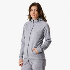 Bluza treningowa damska Swedemount Training Logo Zip Hood II szybkoschnąca. Niebieskie bluzy SWEDEMOUNT, bez wzorów, sportowe, bez ramiączek, bez kaptura. Za 224.99 zł.