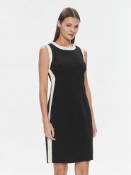DKNY Sukienka codzienna DD3K1450 Czarny Regular Fit. Czarne sukienki DKNY, na co dzień, bez wzorów, z syntetyku, bez kołnierzyka, bez ramiączek, proste. Za 359.99 zł.