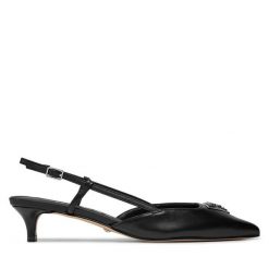 Sandały Guess. Czarne sandały Guess, z aplikacjami, bez obcasa, na słupku, bez zapięcia. Za 599.99 zł.