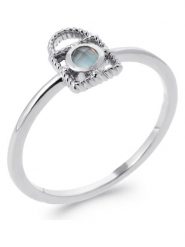 L'Atélier Précieux Srebrny pierścionek z agatem rozmiar: 50. Szare pierścionki l'Atelier precieux, z agatem, srebrne. Za 113.99 zł.