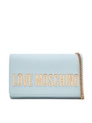LOVE MOSCHINO Torebka JC4103PP1MKD0712 Błękitny. Niebieskie kopertówki Love Moschino, bez wzorów, ze skóry, wizytowe, bez dodatków. Za 369.99 zł.