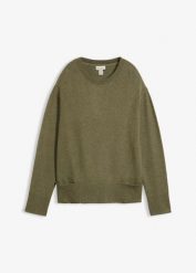 Sweter z mieszanki wiskozy. Brązowe swetry bonprix, bez wzorów, z wiskozy, bez ramiączek. Za 99.99 zł.