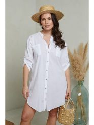 Curvy Lady Sukienka w kolorze białym rozmiar: 48/50. Białe sukienki Curvy Lady, na co dzień, bez wzorów, klasyczne, bez kołnierzyka, bez ramiączek, midi, proste. Za 97.28 zł.