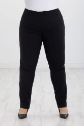 Czarne spodnie Nilda z prostą nogawką wysoki stan PLUS SIZE XXL. Czarne spodnie materiałowe Nasi partnerzy, bez wzorów, z elastanu, biznesowe, z podwyższonym stanem, krótkie. Za 159.90 zł.