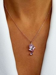 Les Petites Précieuses Pozłacany naszyjnik z zawieszką - dł. 16 cm rozmiar: onesize. Różowe naszyjniki Les Petites Précieuses, z materiału, z ametystem, pozłacane. Za 252.99 zł.