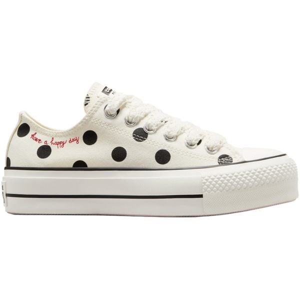 Buty sportowe Converse Chuck Taylor All Star Lift Platform Polka Dots. Brązowe buty sportowe lifestyle Converse, bez wzorów, retro, bez zapięcia. Za 490.00 zł.