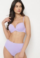 Jasnofioletowe Klasyczne Bikini Majtki Typu Figi i Biustonosz Natinela. Fioletowe bikini Born2be, bez wzorów, klasyczne. Za 99.99 zł.