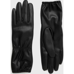 Trussardi rękawiczki damskie kolor czarny. Czarne rękawiczki TRUSSARDI, bez wzorów. Za 369.99 zł.