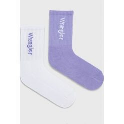 Wrangler skarpetki (2-pack) damskie kolor fioletowy. Fioletowe skarpetki Wrangler, bez wzorów. W wyprzedaży za 53.99 zł.