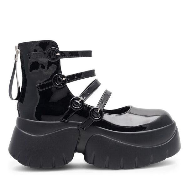 Półbuty Jenny Fairy. Czarne półbuty wsuwane Jenny Fairy, bez wzorów, bez obcasa, na płaskiej podeszwie. Za 169.99 zł.