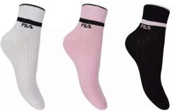 Fila Skarpetki Damskie 3-pack Quarter Biały/Róż 35-38. Czarne skarpetki Fila, bez wzorów, z materiału. Za 54.31 zł.