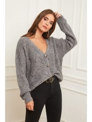 L'armoire de Suzette Kardigan w kolorze szarym rozmiar: 34/36. Szare swetry L'armoire de Suzette, l, bez wzorów, klasyczne, bez ramiączek. Za 91.99 zł.