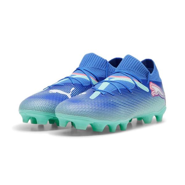 Buty Piłkarskie Puma Future 7 Pro Fg/Ag Dorosłych. Niebieskie buty treningowe Puma, bez wzorów, z materiału, bez zapięcia, do piłki nożnej. Za 466.35 zł.