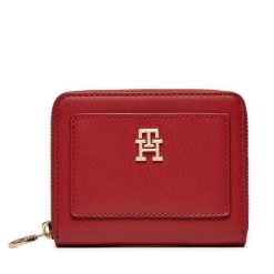 Duży Portfel Damski Tommy Hilfiger. Czerwone portfele Tommy Hilfiger, bez wzorów. Za 299.99 zł.