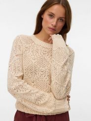 Vero Moda Sweter w kolorze beżowym rozmiar: M. Brązowe swetry Vero Moda, m, bez wzorów, bez ramiączek. Za 104.99 zł.