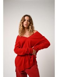 AUTHENTIC CASHMERE Kaszmirowy sweter "Giegn" w kolorze czerwonym rozmiar: L. Czerwone swetry AUTHENTIC CASHMERE, l, bez wzorów, z kaszmiru, bez ramiączek. Za 420.45 zł.