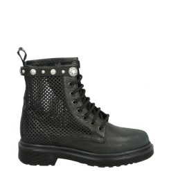 SZNUROWANE BOTKI DM41C VACC V NER. Botki Venezia, bez wzorów, ze skóry, bez obcasa, bez zapięcia. Za 299.00 zł.
