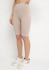 Jasnobeżowe Casualowe Szorty Typu Kolarki Lidessa. Brązowe szorty Born2be, bez wzorów, eleganckie. W wyprzedaży za 33.99 zł.