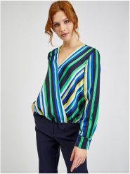 Orsay Bluzka w kolorze zielono-niebieskim rozmiar: 36. Niebieskie bluzki Orsay, bez wzorów, bez kołnierzyka, bez ramiączek. Za 74.11 zł.