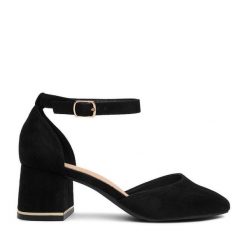 Czółenka JENNY. Czarne czółenka Jenny, bez wzorów, bez obcasa, bez zapięcia. Za 119.99 zł.