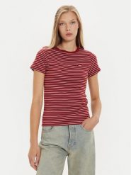 Levi's® T-Shirt Essential Housemark 000KK-0005 Czerwony Slim Fit. Czerwone t-shirty s, bez wzorów, z bawełny, bez kołnierzyka, bez ramiączek. Za 89.99 zł.