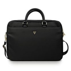 Torba Guess Nylon 15-16'' czarny. Czarne torby na laptopa Guess, z aplikacjami, z nylonu, na ramię. Za 279.00 zł.