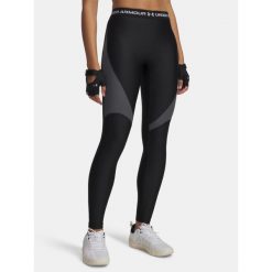 Legginsy Under Armour HeatGear Rib. Czarne legginsy Under Armour, bez wzorów. Za 149.99 zł.