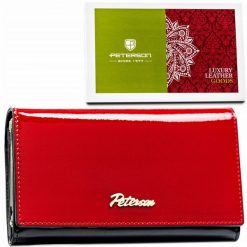 Portfel damski Peterson PTN 1N-466 czerwony. Czerwone portfele Peterson, bez wzorów, ze skóry. Za 129.99 zł.