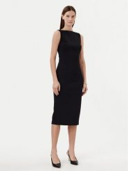 Calvin Klein Sukienka codzienna K20K208140 Czarny Slim Fit. Czarne sukienki Calvin Klein, na co dzień, bez wzorów, z syntetyku, wizytowe, bez kołnierzyka, bez ramiączek, proste. Za 449.99 zł.