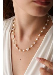 Pierres delicates Pozłacany naszyjnik z kamieniami księżycowymi - dł. 43 cm rozmiar: onesize. Żółte naszyjniki Pierres delicates, z materiału, z kamieniem księżycowym, pozłacane. Za 65.99 zł.