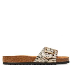Klapki Tamaris. Brązowe klapki Tamaris, bez wzorów, bez obcasa, bez zapięcia. Za 259.99 zł.