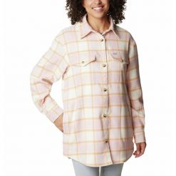 Koszula Damska Columbia Calico Basin Shirt Jacket. Czerwone koszule Columbia, l, bez wzorów, sportowe, bez kołnierzyka, bez ramiączek. Za 347.99 zł.