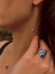 Les Petites Précieuses Pozłacane kolczyki z cyrkoniami rozmiar: onesize. Niebieskie kolczyki Les Petites Précieuses, z cyrkonią, pozłacane. Za 96.14 zł.