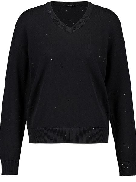 TAIFUN Sweter w kolorze czarnym rozmiar: 42. Czarne swetry Taifun, bez wzorów, bez ramiączek. Za 152.98 zł.