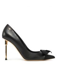 Elisabetta Franchi Szpilki SA-01L-51E2-V540 Czarny. Czarne szpilki Elisabetta Franchi, bez wzorów, ze skóry, bez obcasa, na szpilce, bez zapięcia. Za 2,209.00 zł.