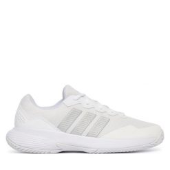 Buty do tenisa adidas. Białe buty treningowe adidas, bez wzorów, bez zapięcia, tenisowe. Za 319.99 zł.