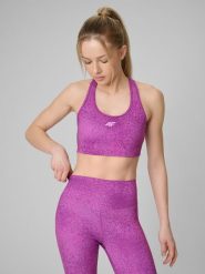 4F Biustonosz treningowy z niskim wsparciem damski - różowy XS. Czerwone biustonosze sportowe 4f, bez wzorów, z gumy, na fitness i siłownię. W wyprzedaży za 79.99 zł.