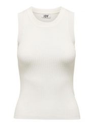 JDY Top w kolorze białym rozmiar: XL. Białe topy JDY, xl, bez wzorów, prążkowane, bez kołnierzyka, bez ramiączek. Za 61.75 zł.