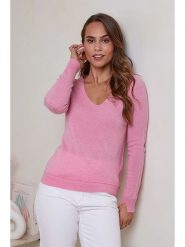 Soft Cashmere Kaszmirowy sweter w kolorze jasnoróżowym rozmiar: L. Różowe swetry Soft Cashmere, l, bez wzorów, z kaszmiru, klasyczne, bez ramiączek. Za 211.31 zł.