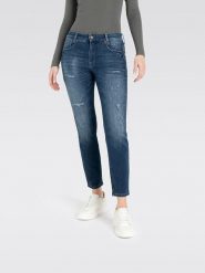 MAC Dżinsy "New Jersey" - Skinny fit - w kolorze niebieskim rozmiar: 38. Niebieskie jeansy MAC, z aplikacjami, z jersey, klasyczne. Za 214.70 zł.