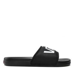 Klapki Vans. Czarne klapki Vans, bez wzorów, sportowe, bez obcasa, bez zapięcia. Za 129.99 zł.
