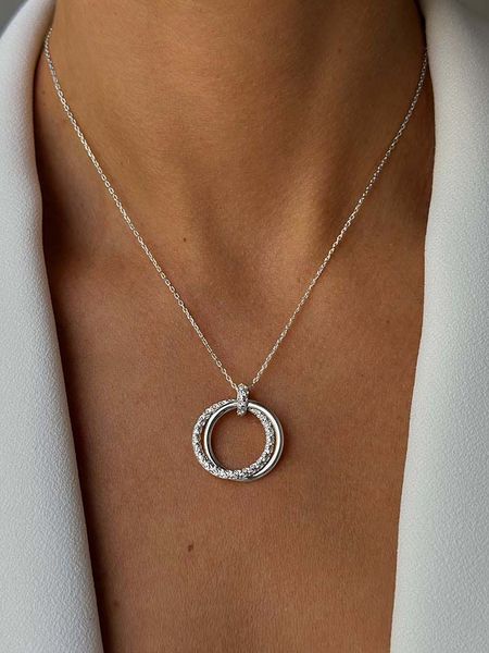 DI GIORGIO Srebrny naszyjnik z zawieszką - dł. 40 cm rozmiar: onesize. Szare naszyjniki DI GIORGIO, z materiału, z cyrkonią, srebrne. Za 167.28 zł.