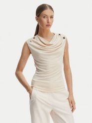 Rinascimento Bluzka CFC0128663003 Beżowy Regular Fit. Brązowe bluzki Rinascimento, xs, bez wzorów, z syntetyku, bez kołnierzyka, bez ramiączek. Za 399.99 zł.