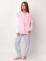 Barbie Kurtka polarowa "Barbie" w kolorze jasnoróżowo-białym rozmiar: S. Różowe kurtki Barbie, s, bez wzorów, z polaru, bez kaptura. Za 165.99 zł.