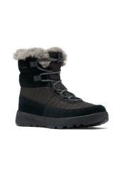 COLUMBIA Buty zimowe damskie Slopeside Peak Luxe black graphite-37.5. Czarne buty do biegania Columbia, na zimę, bez wzorów, z gumy, bez zapięcia, do biegania, omni-heat (columbia). Za 514.70 zł.